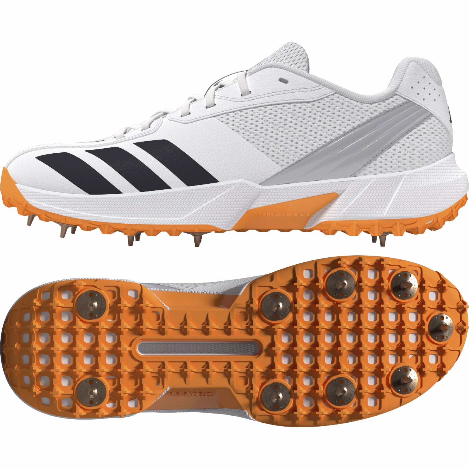 Adidas 22yds Spike Cricket Shoes - White (2026) - Adidas