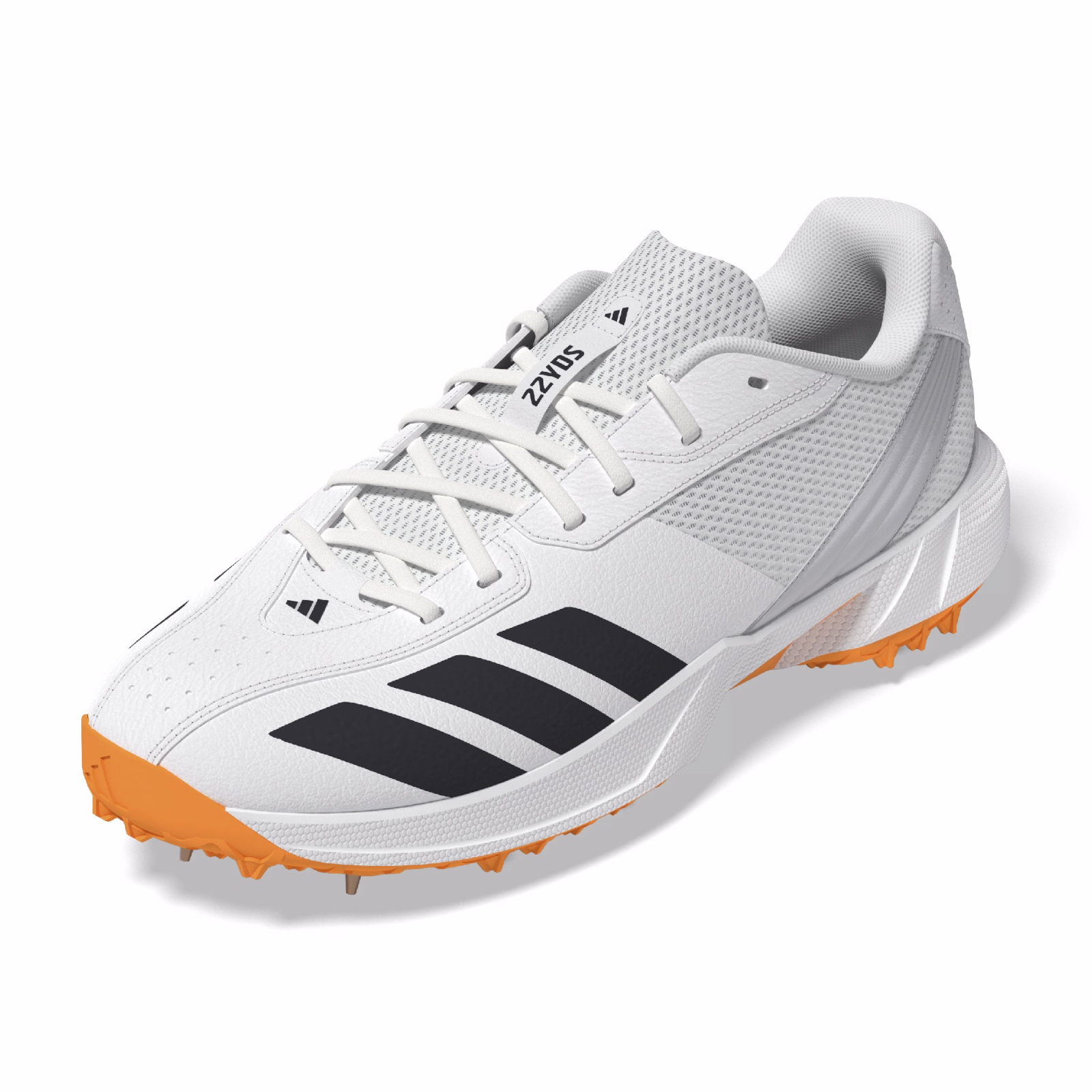 Adidas 22yds Spike Cricket Shoes - White (2026) - Adidas