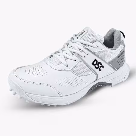 DSC Jaffa Neo Junior Cricket Shoes - White/Silver (2026)