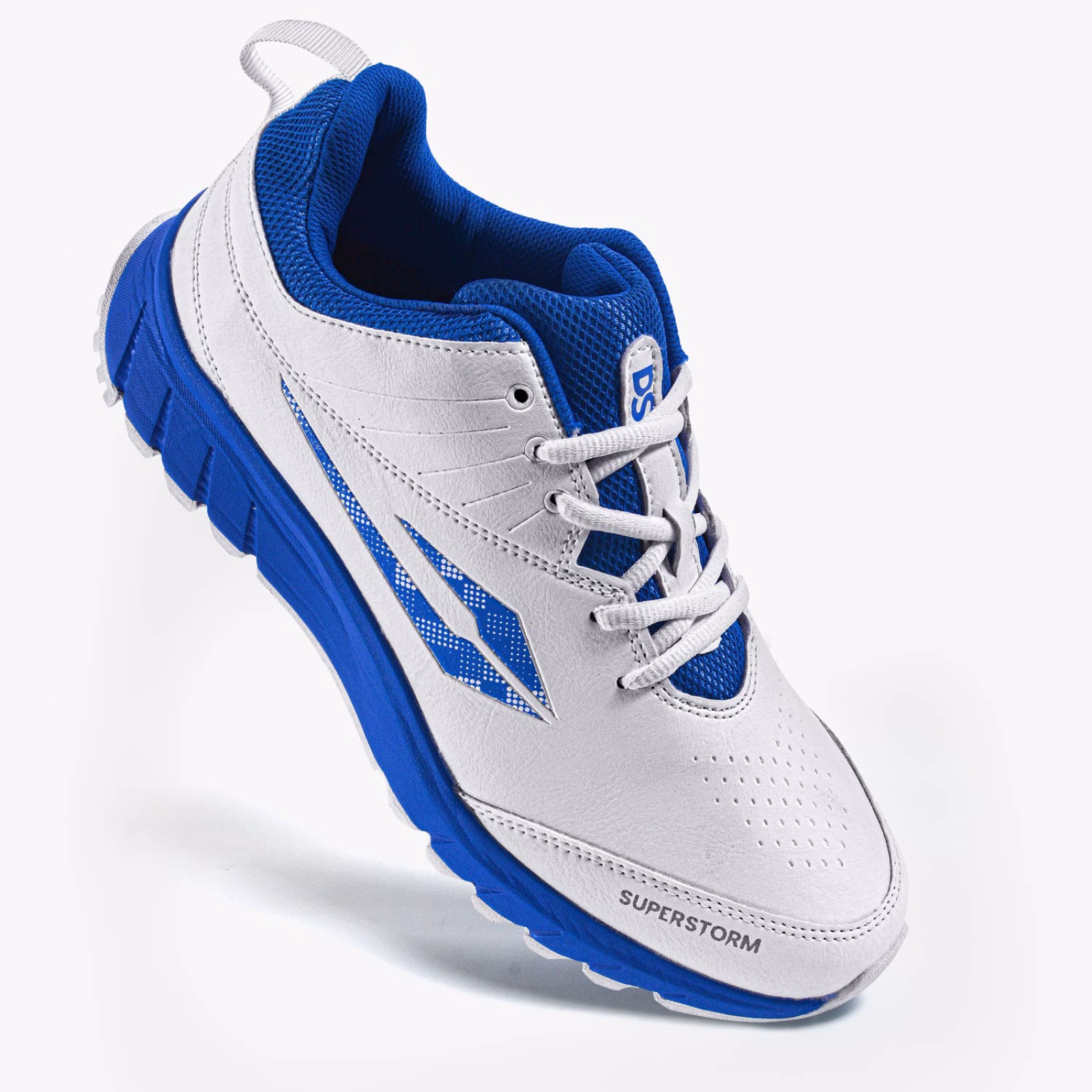 DSC Superstorm Junior Cricket Shoes - Blue/White (2026) - DSC
