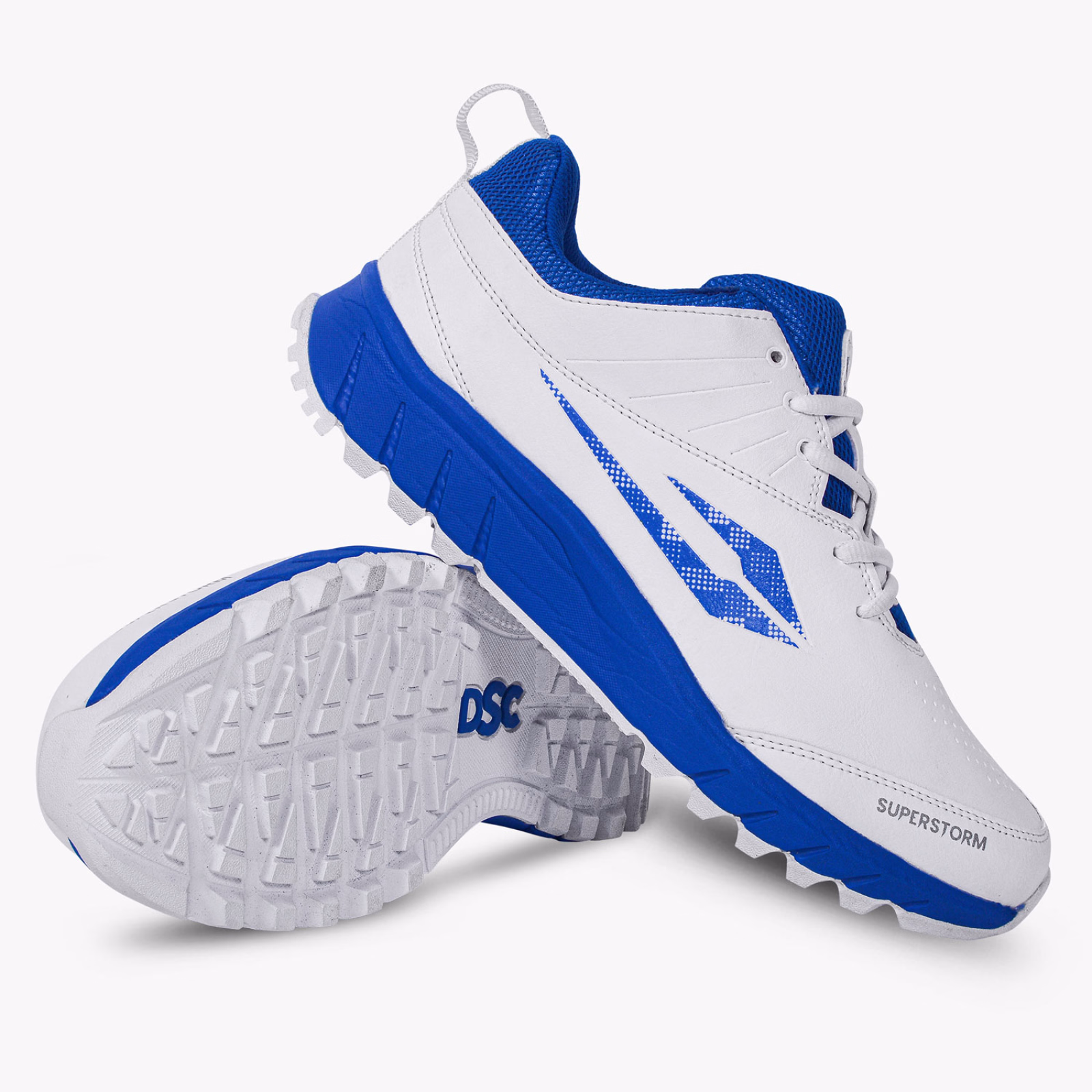 DSC Superstorm Cricket Shoes - Blue/White (2026) - DSC Cricket