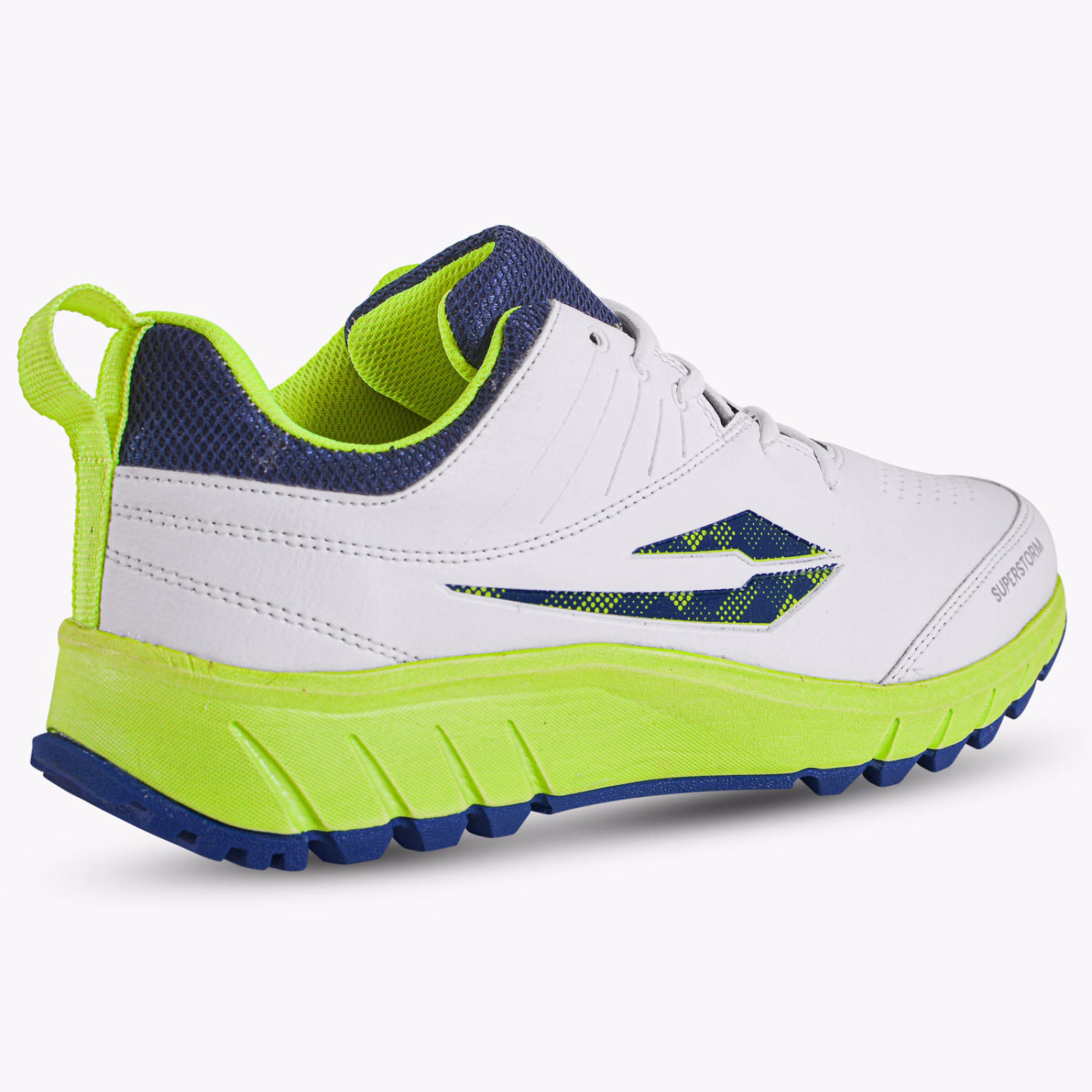 DSC Superstorm Cricket Shoes - White/Yellow/Blue (2026) - DSC