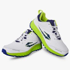 DSC Superstorm Cricket Shoes - White/Yellow/Blue (2026) - DSC