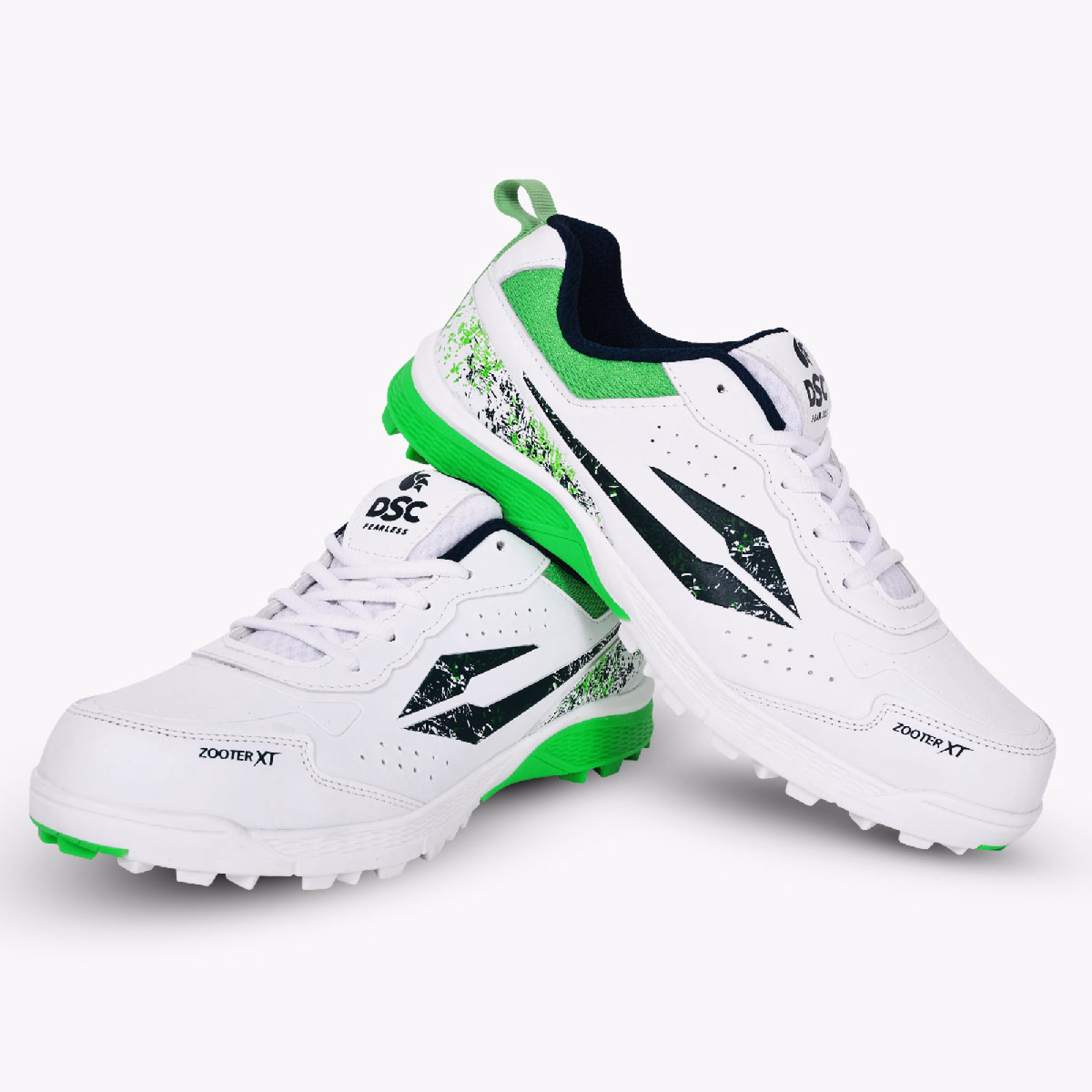 DSC Zooter XT Junior Cricket Shoes - White/Green (2026) - DSC