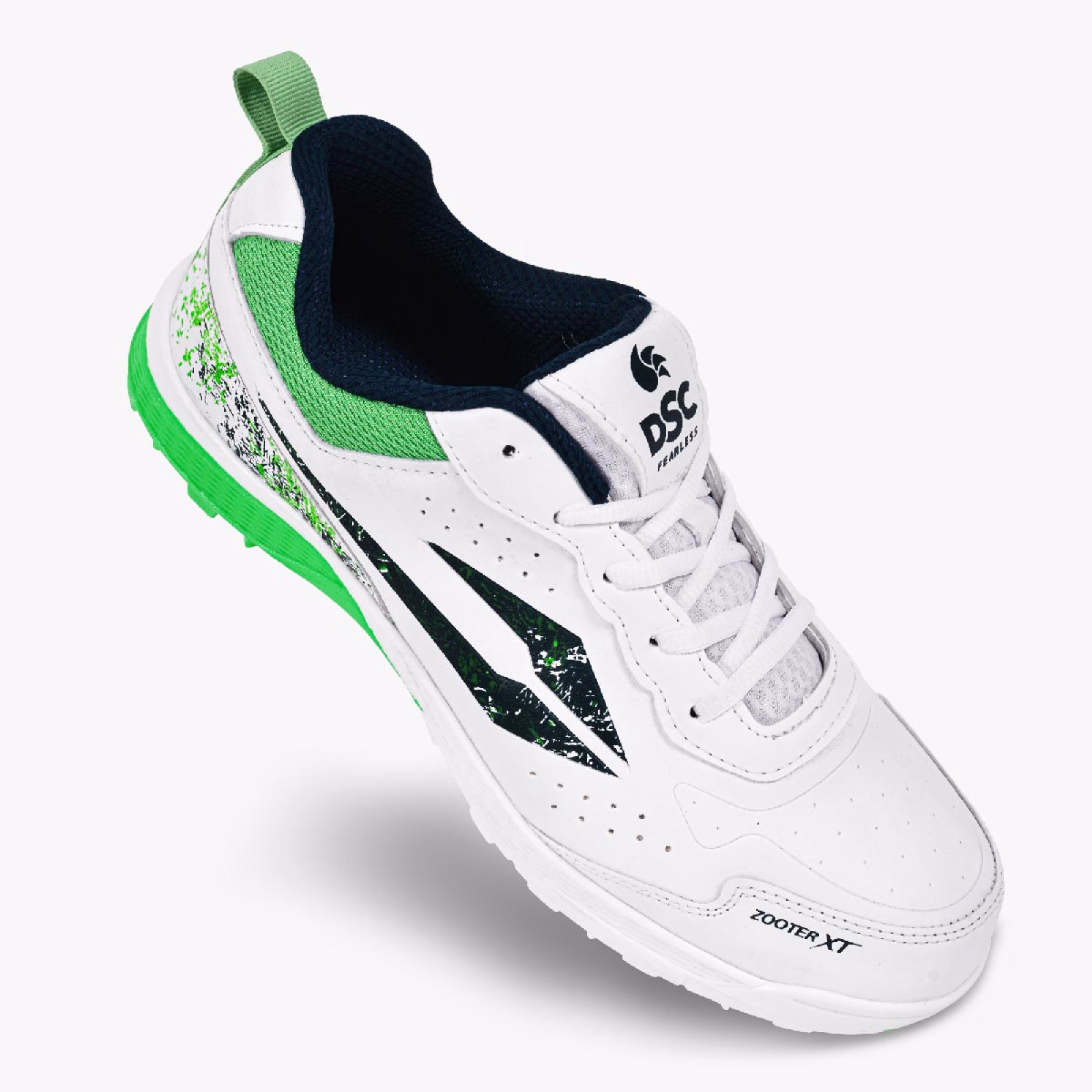 DSC Zooter XT Junior Cricket Shoes - White/Green (2026) - DSC