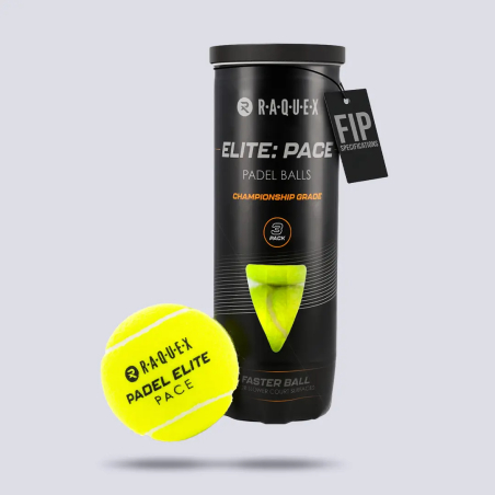 Raquex Elite Pace Padel Balls (Tube of 3) - Yellow - Palline da