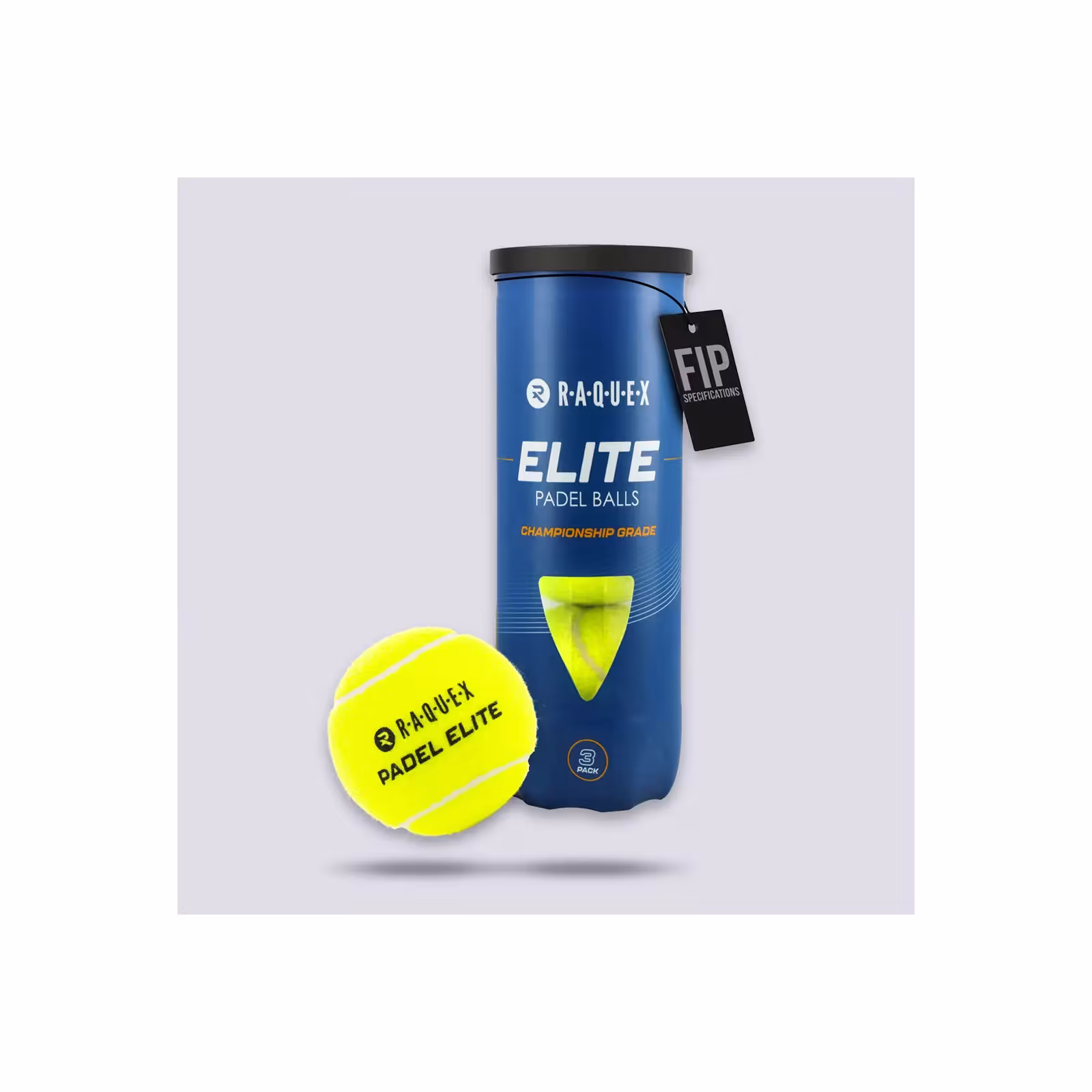 Raquex Elite Padel Balls (Tube of 3) - Yellow - Balles de padel