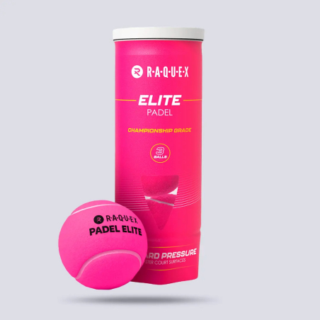 Raquex Elite Padel Balls (Tube of 3) - Pink - Palline da Padel