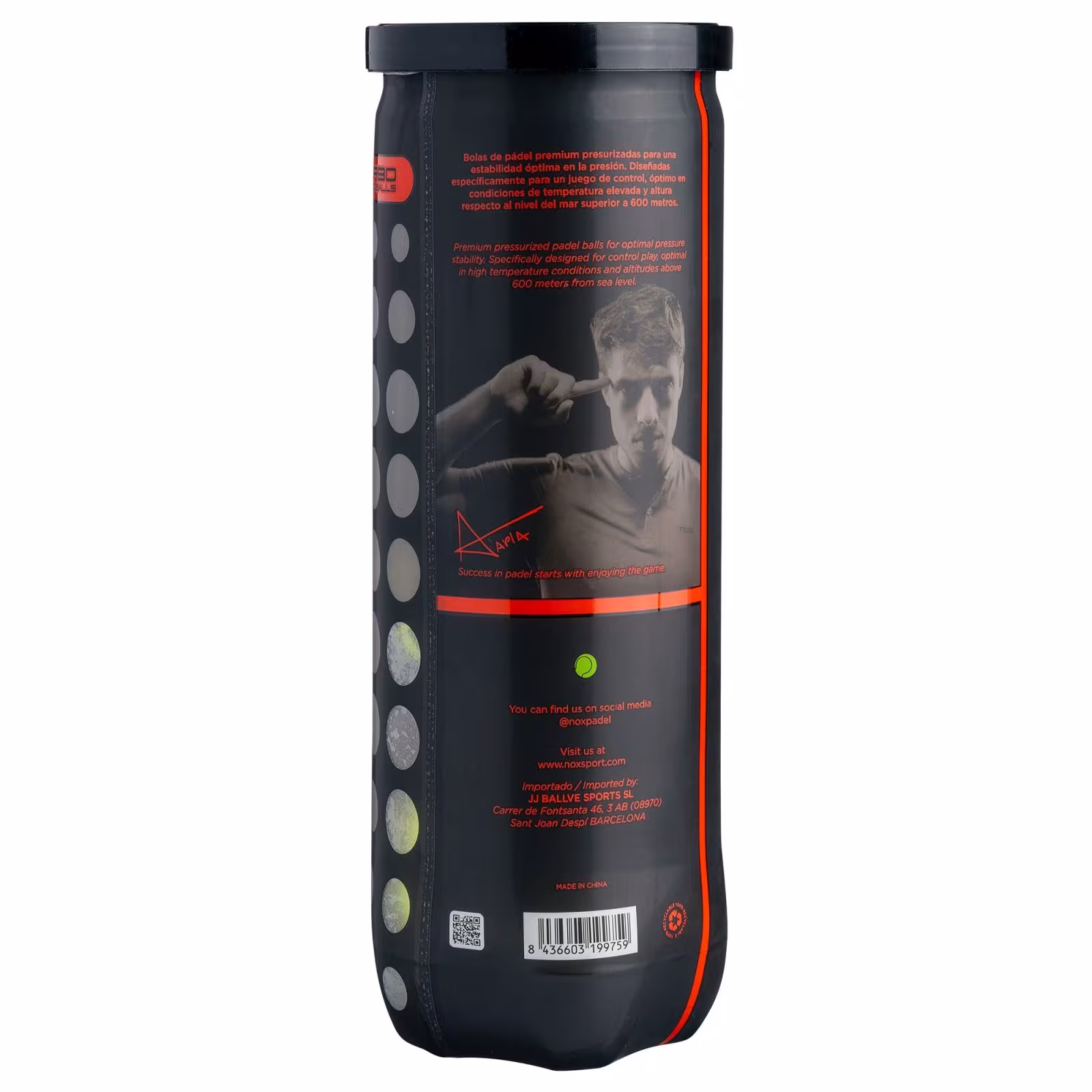NOX Nerbo Balls - Tube of 3 (2026) - NOX Nerbo Balls - Tube of 3 (2026) - Padelballen