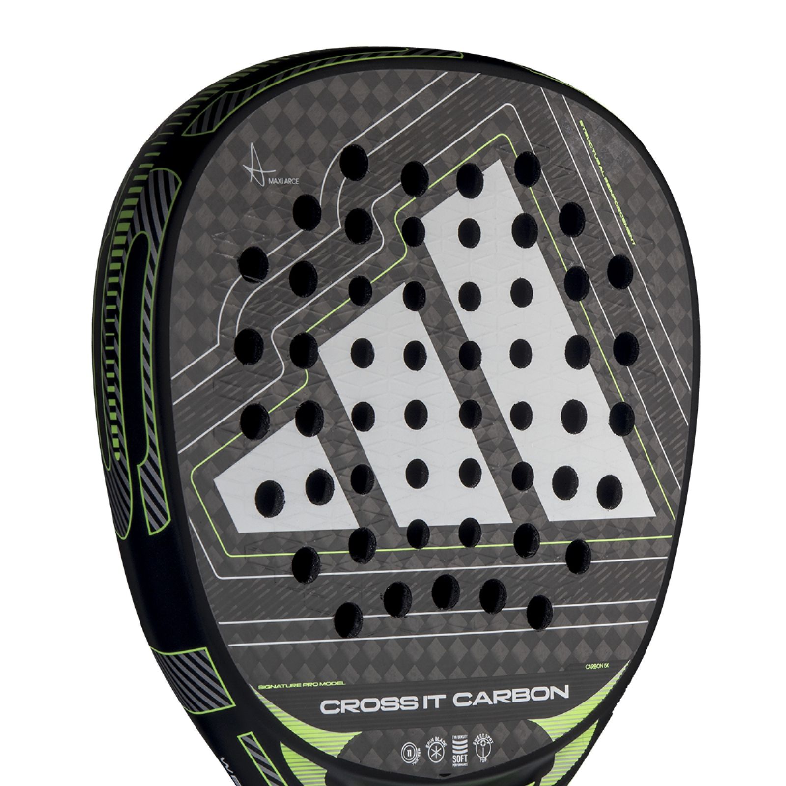 Adidas Crossit Carbon Padel Racket - Black/Lime (2026) - Adidas Crossit Carbon Padel Racket - Black/Lime (2026) - Adidas