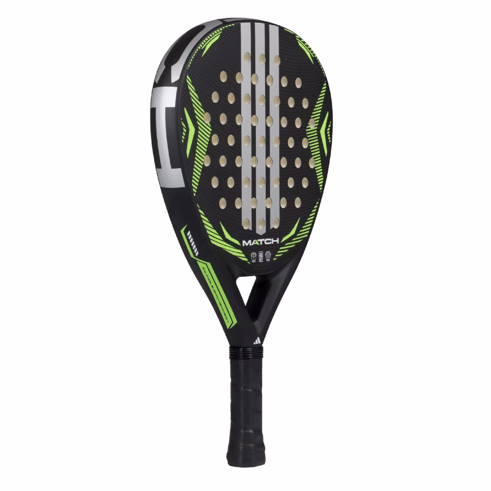 Adidas Match Padel Racket - Black/Lime (2026) - Raquettes de