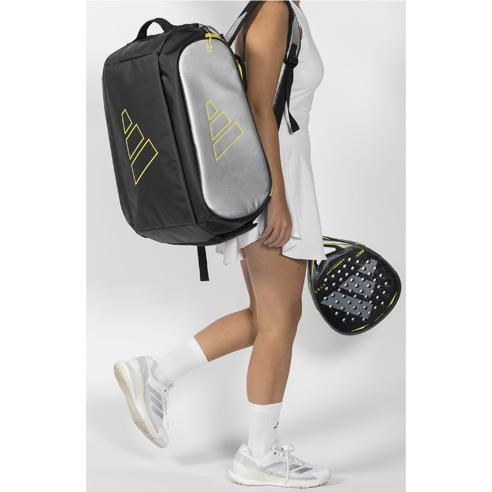 Adidas Tour Silver Padel Racket Bag - Silver/Lime (2026) - Adidas Tour Silver Padel Racket Bag - Silver/Lime (2026) -