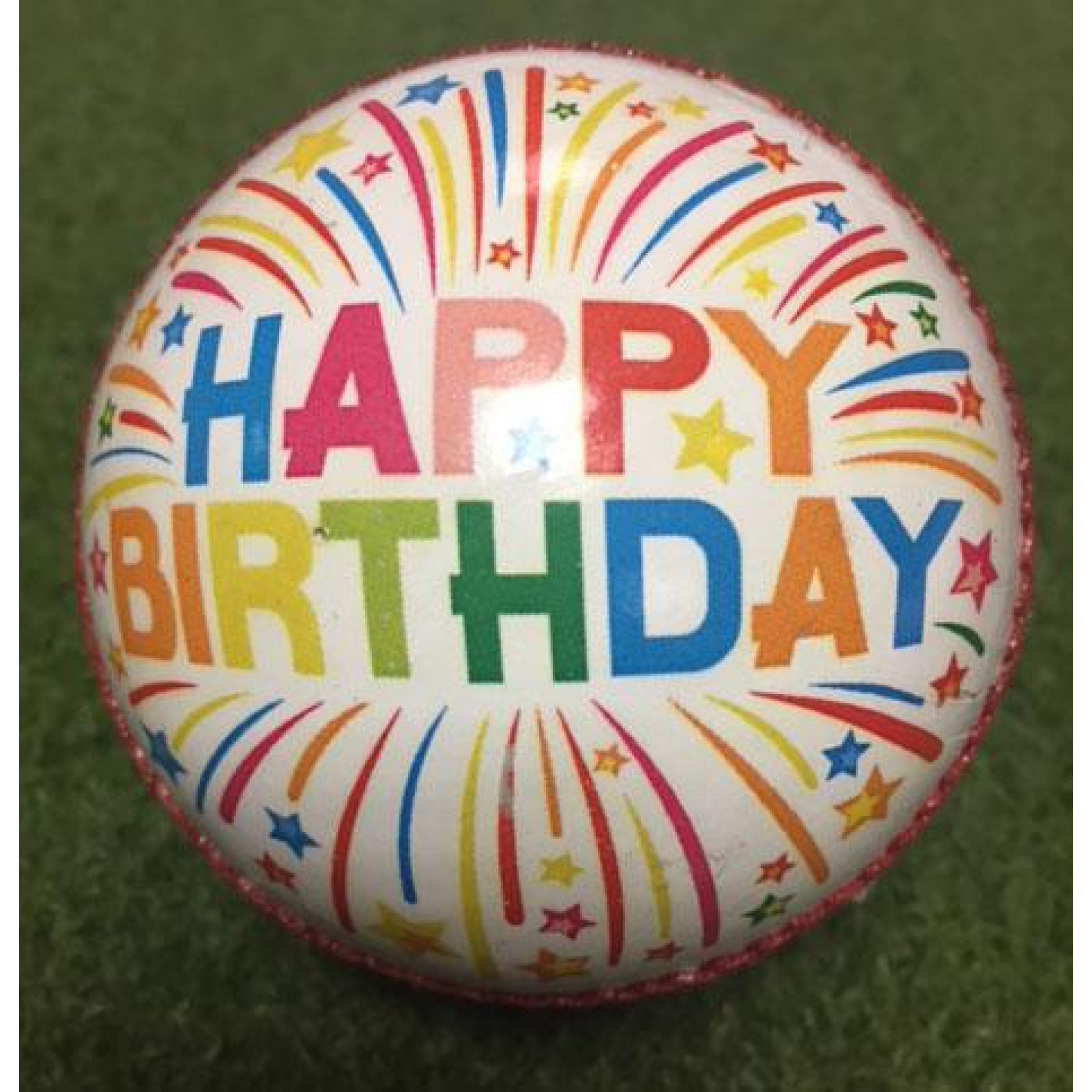Happy Birthday Cricket Ball - Back View