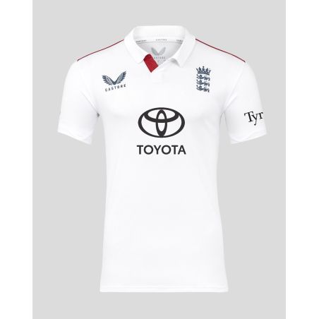 Castore ECB Test Replica England Short Sleeve Cricket Shirt -