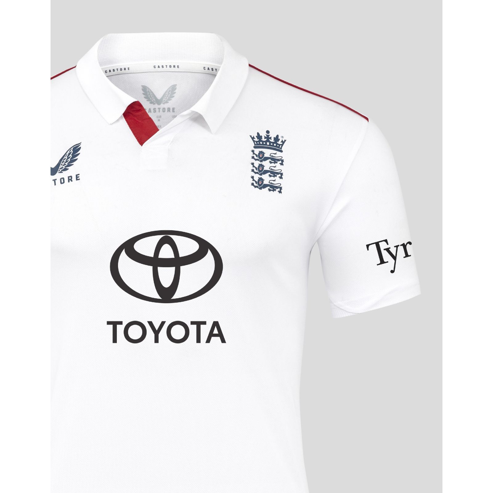 Castore ECB Test Replica England Short Sleeve Cricket Shirt -