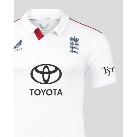 Castore ECB Test Replica England Short Sleeve Cricket Shirt