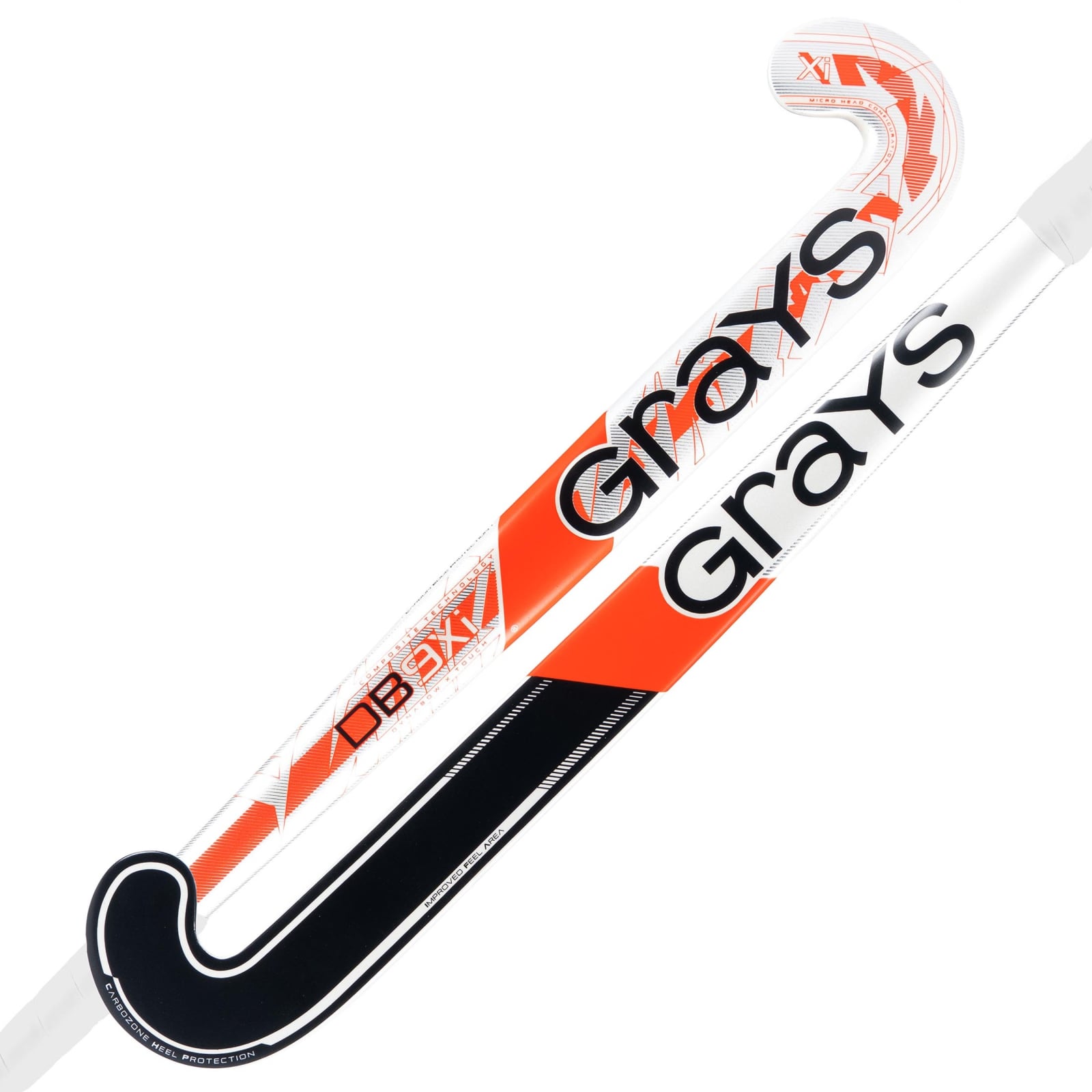 Grays DB9Xi Dynabow Hockey Stick - White/Orange/Silver (2026/27) - Grays DB9Xi Dynabow Hockey Stick - White/Orange/Silver