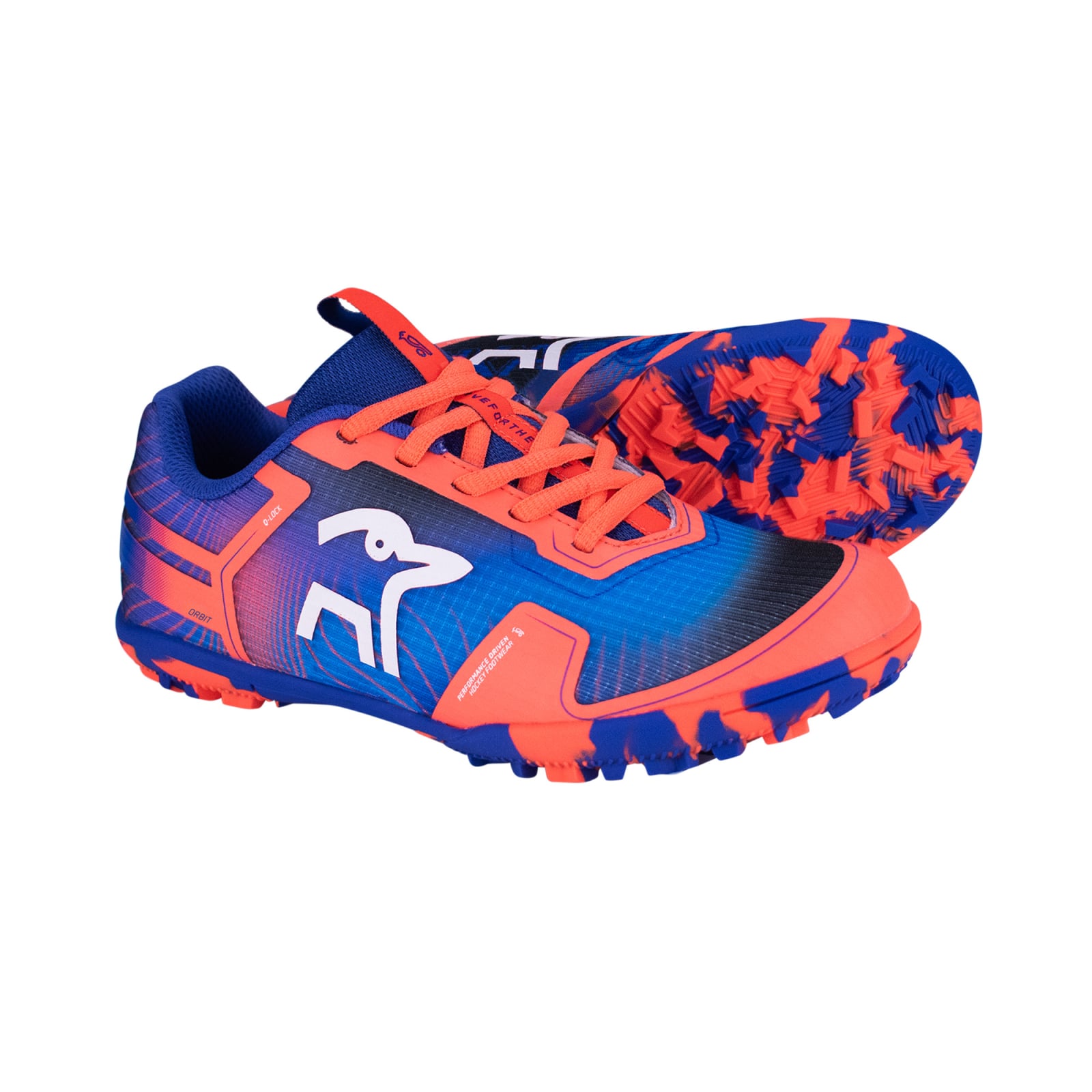 Kookaburra Orbit Junior Hockey Shoes - Deep Blue/Coral (2026/27) - Kookaburra Orbit Junior Hockey Shoes - Deep Blue/Coral