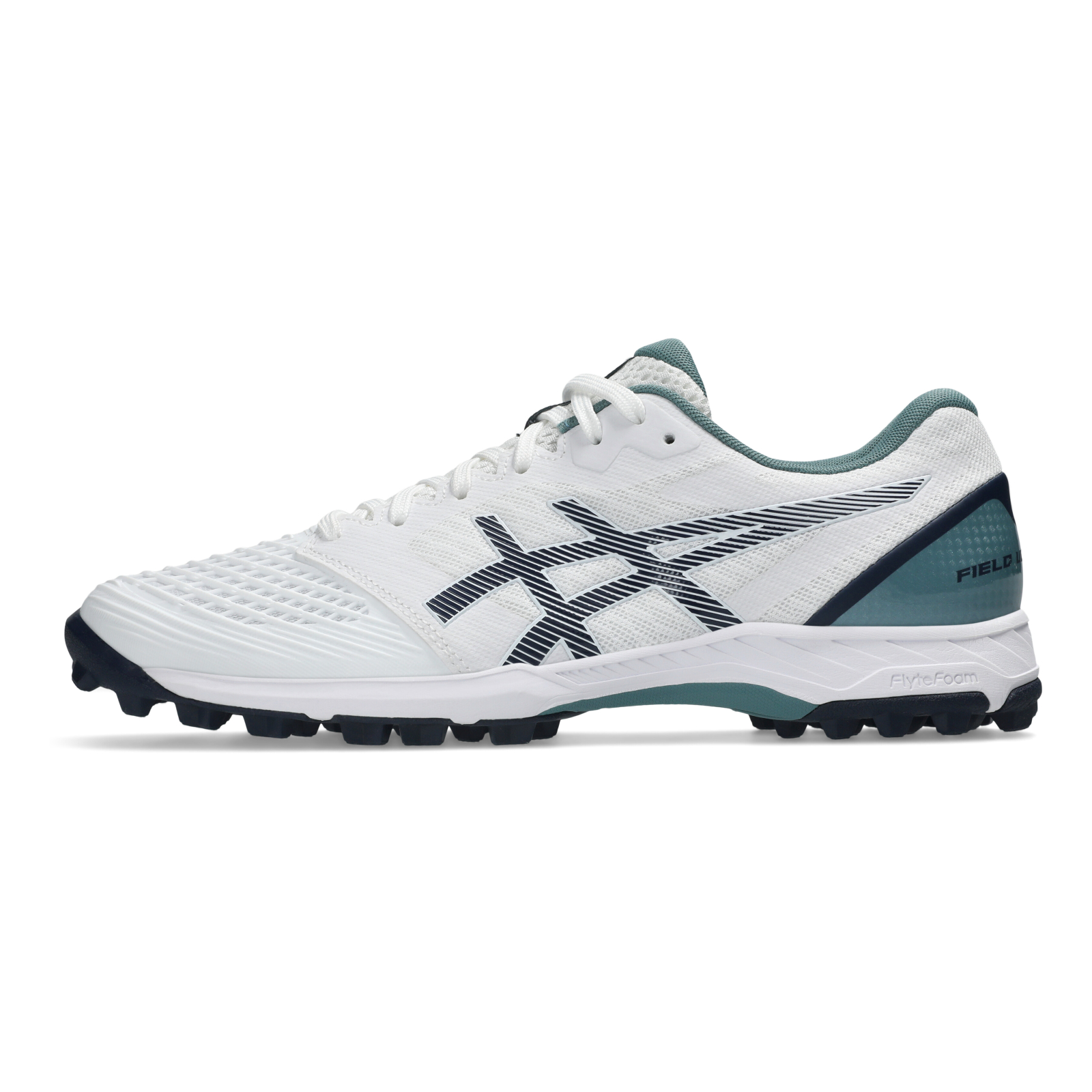 Asics Field Ultimate FF 2 Hockey Shoes - White/Foggy Teal (2026/27) -  - Asics hockeyschoenen