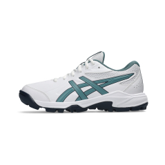 Asics GEL-Peake 3 GS Junior Hockey Shoes - White/Foggy Teal
