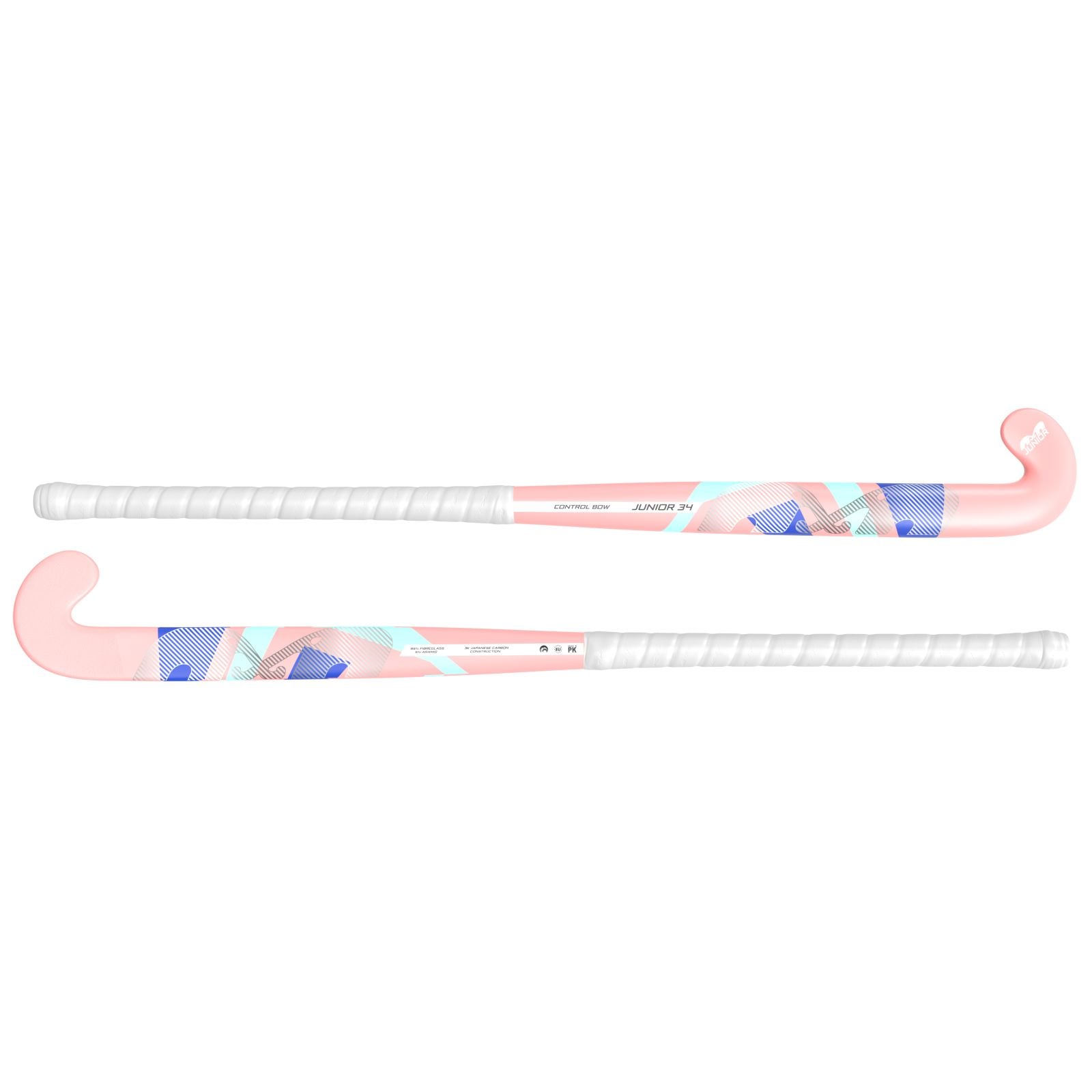 TK Jnr Control Bow Coral-Silver-Sky Hockey Stick (2026/27)