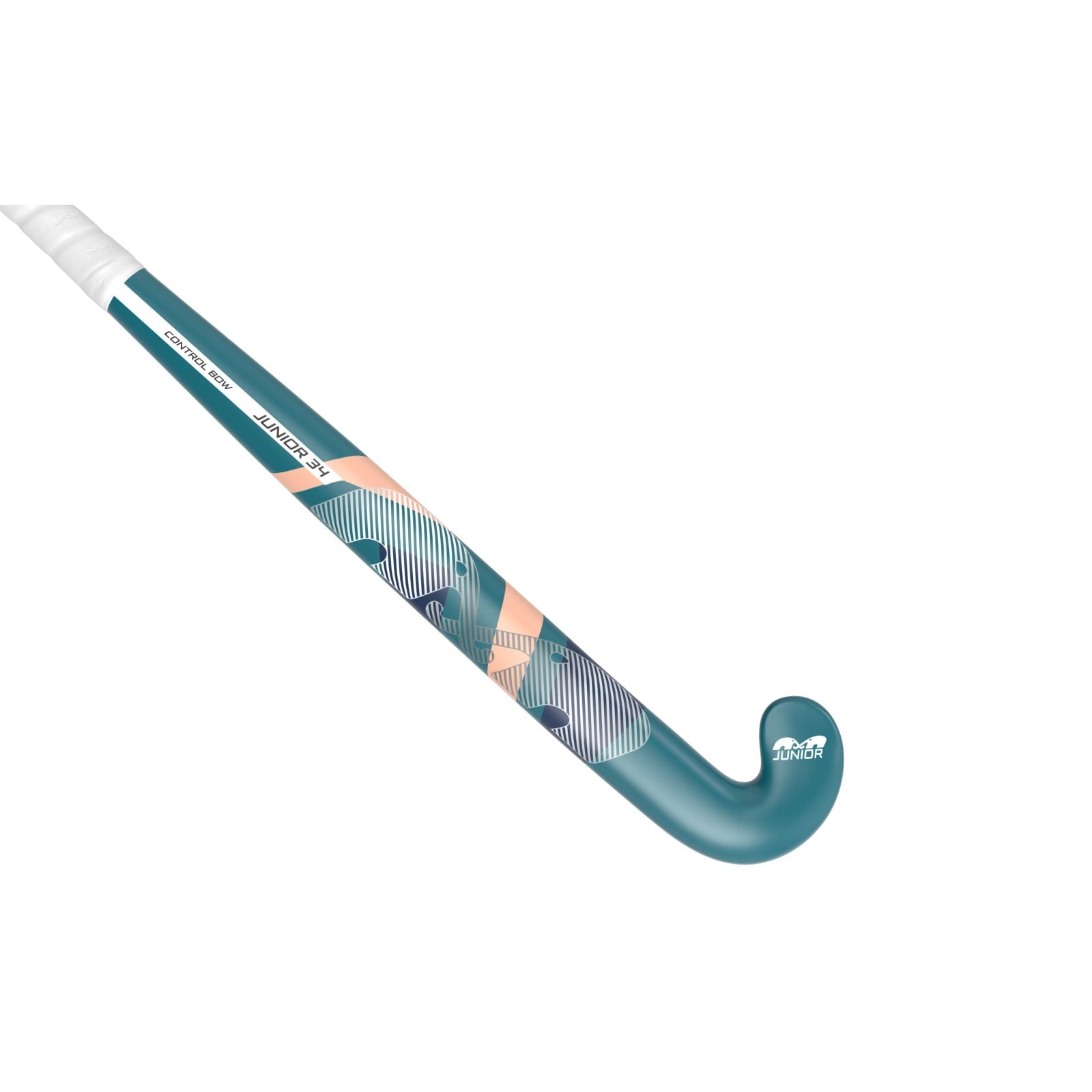 TK Jnr Control Bow Teal-White-Coral Hockey Stick (2026/27) - Image 2 of 2