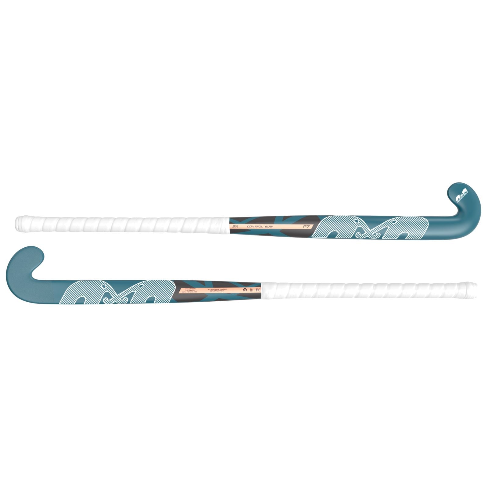 TK P7 Control Bow Teal-White Hockey Stick (2026/27) - Image 1 of 2