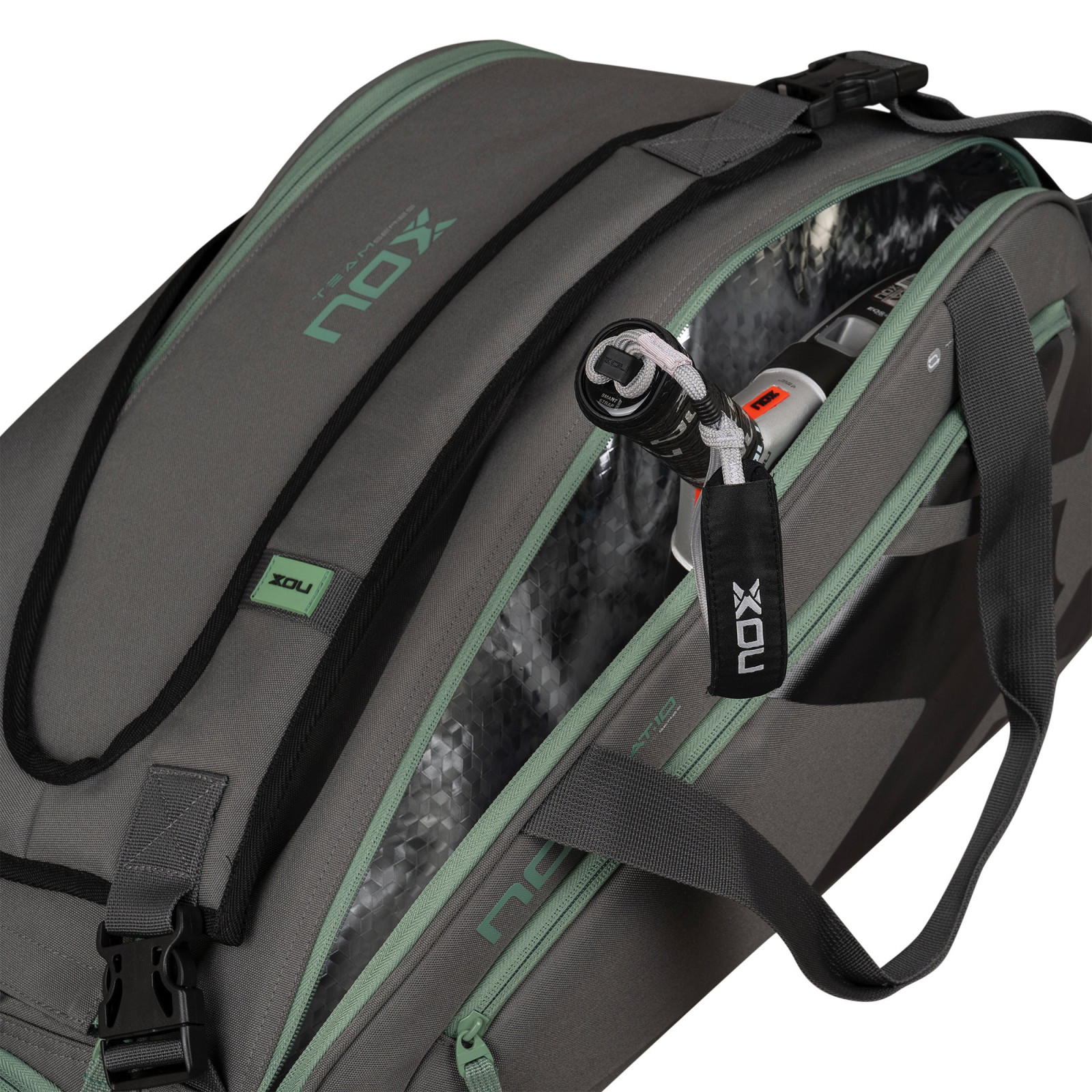 NOX AT10 Team Padel Bag - Grey/Green (2026/27) - Padel Bags