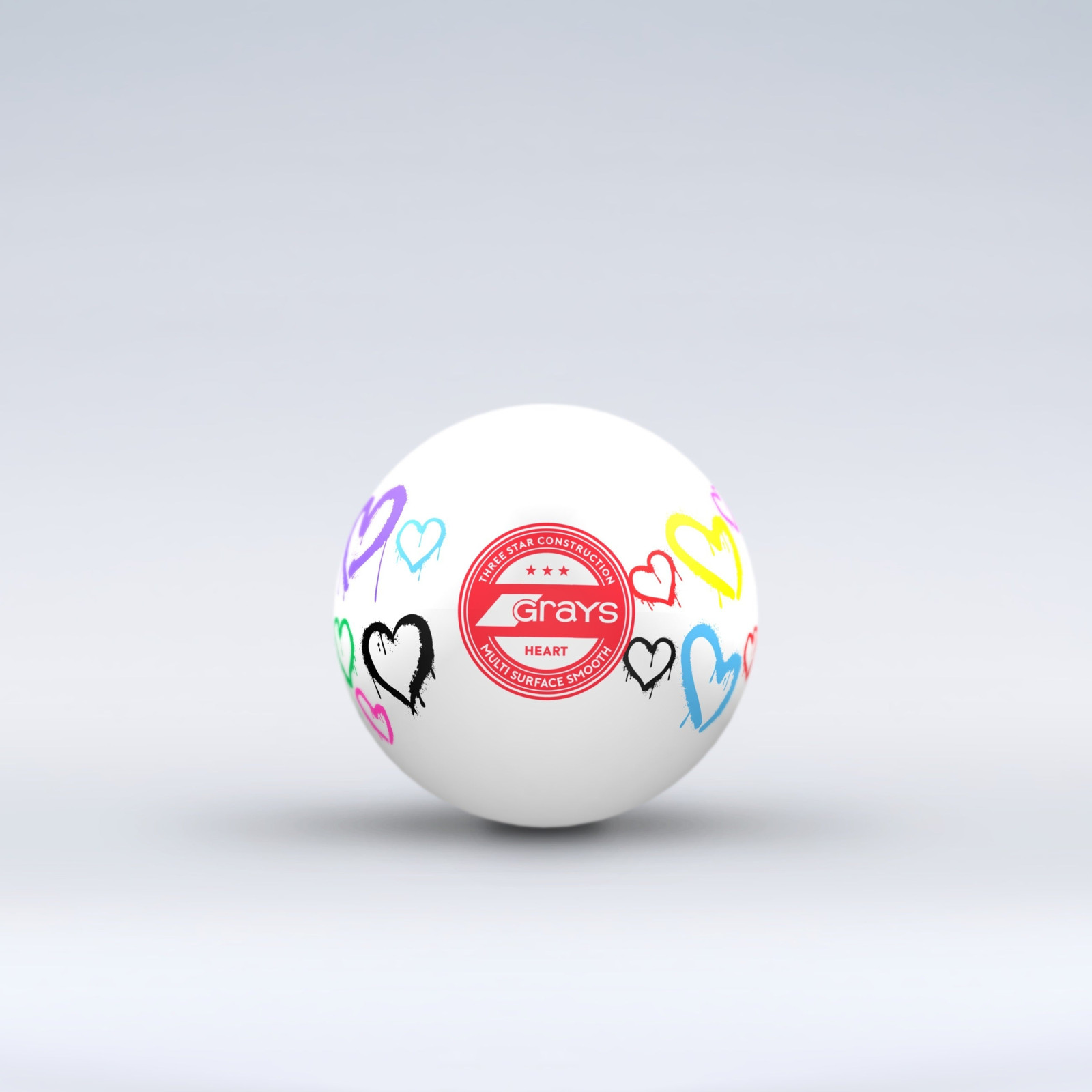 Grays Heart Smooth Hockey Ball - White (2026/27) - Hockey