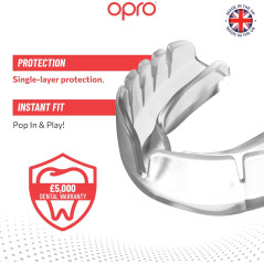 Opro Snap-Fit Junior Mouthguard - Clear - Hockey Mouthguards