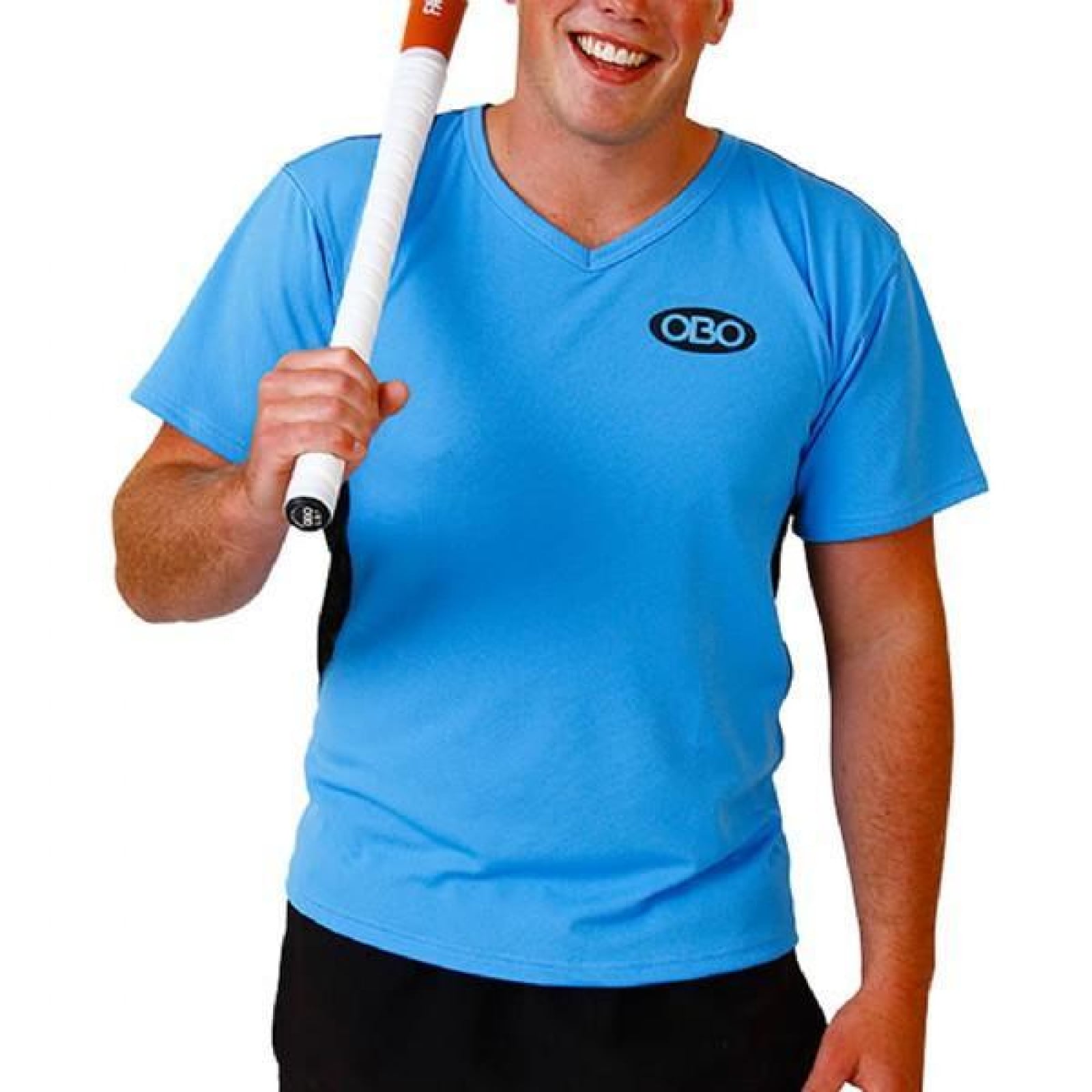 OBO Enganliegender Poly-Kittel - Blau/Schwarz