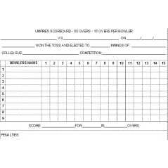 55 Over Cricket Umpires Match Cards (pack of 25)