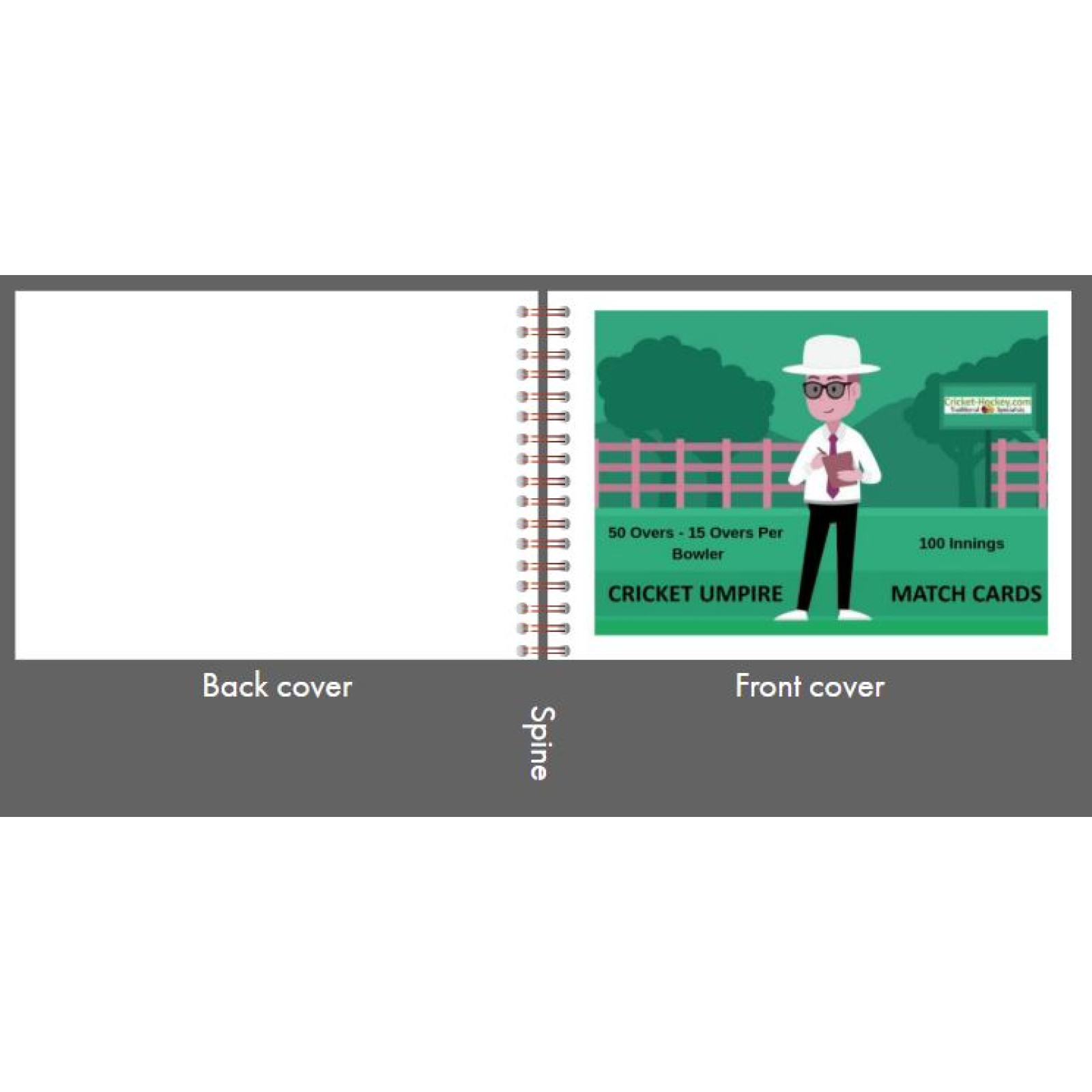 Wirebound 50 Over Cricket Umpires Match Cards (pack of 100) - Wirebound 50 Over Cricket Umpires Match Cards (pack of 100) - Wire