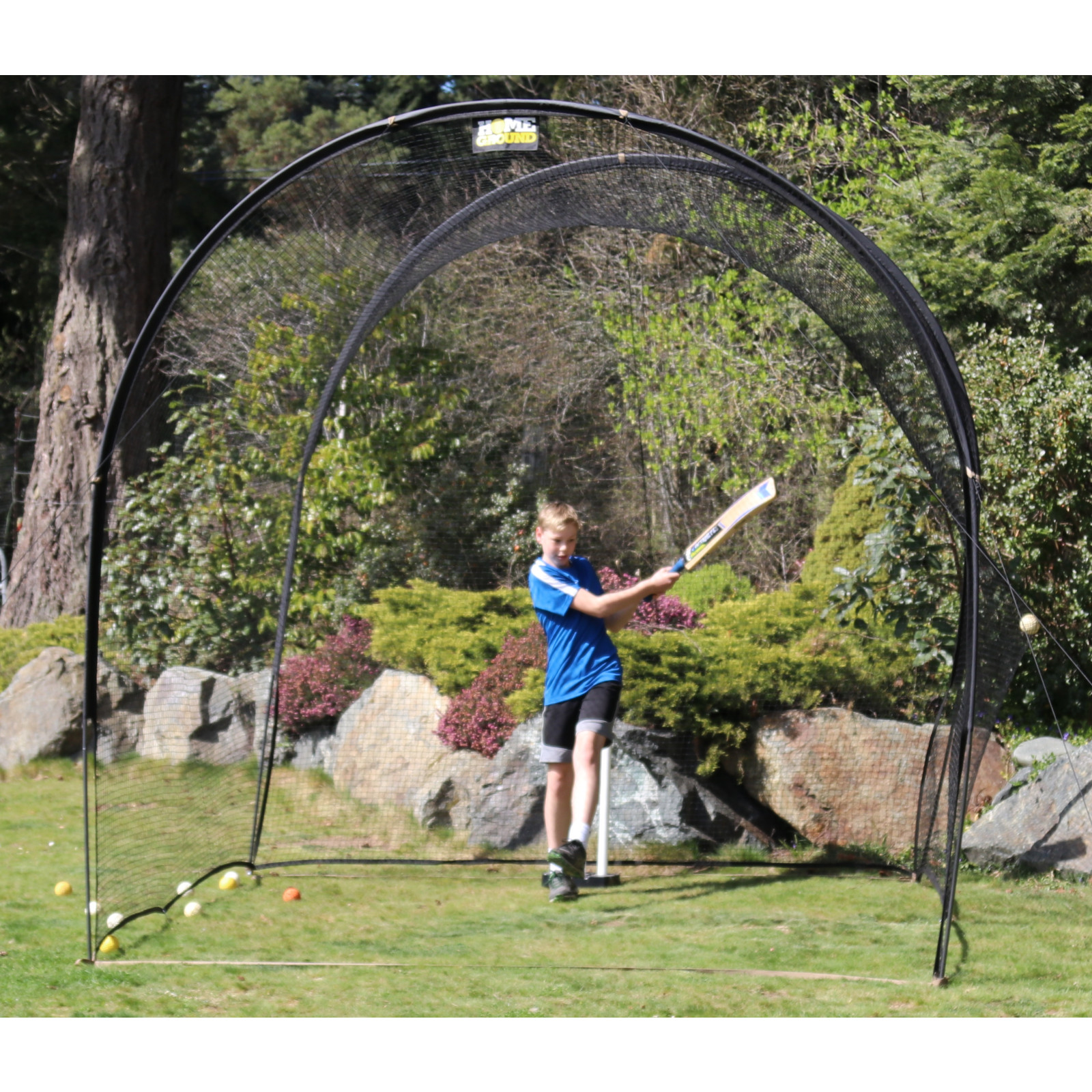 Home Ground GS3 Cricket Batting Net - Side View