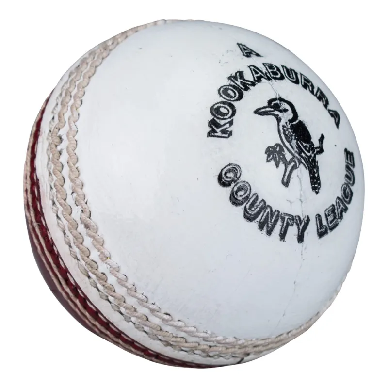 Kookaburra County League Cricket Ball - Red/White (2020)