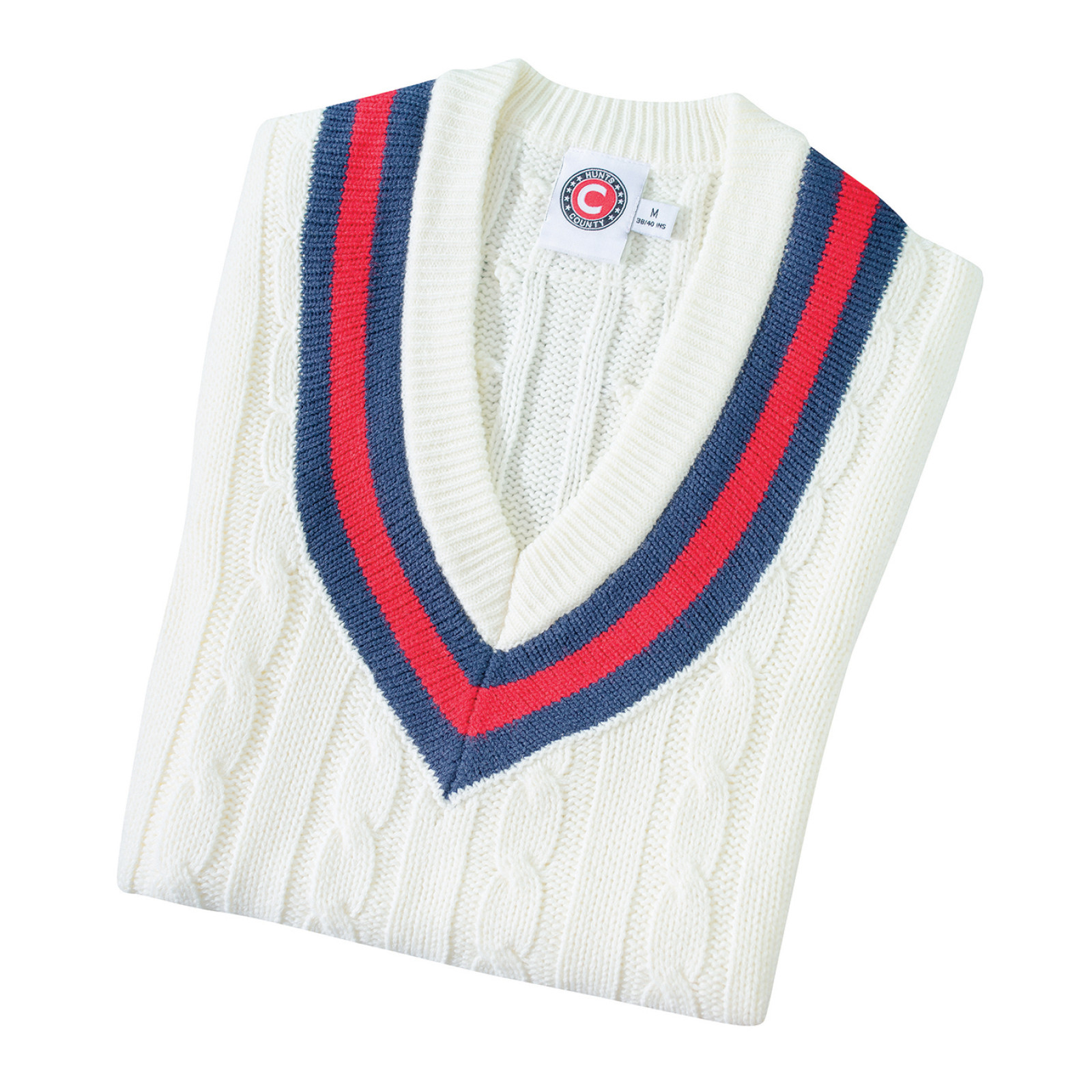 Hunts County Sleeveless Cricket Slipover - Navy/Red