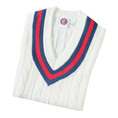 Hunts County Cricket Slipover - Navy/Red