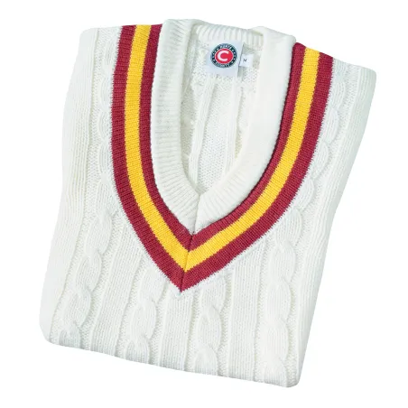 Slipover Junior Hunts County Cricket - Marron / Or - Cavaliers