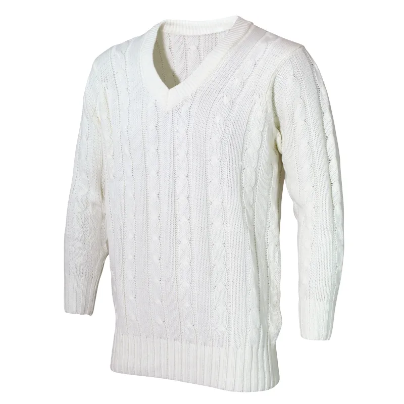 Cricket Jumper Long Sleeve White  Small 