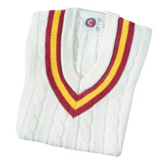 Hunts County Junior Cricket Sweater - Maroon / Goud - Cricket