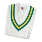 Hunts County Junior Cricket Sweater - Groen / Goud
