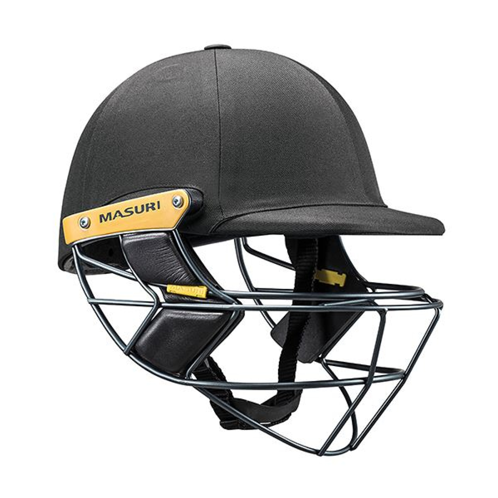 Masuri E Line Steel Cricket Helmet - Black - Masuri E Line Steel Cricket Helm - Zwart (2020) - Masuri