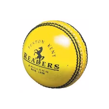 Lezers Indoor geel lederen cricketbal - Senior wedstrijdballen