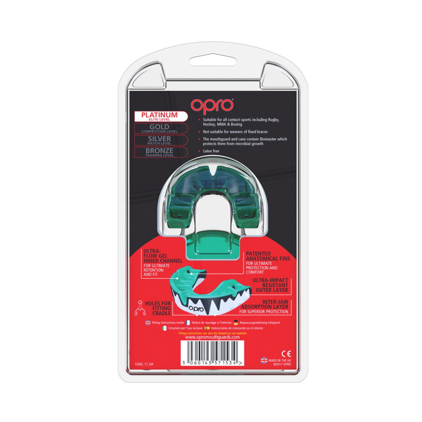 Protège-dents Platinum Fangz Gen 4 - dents, protection Protège-dents Platinum Fangz Gen 4 - dents, protection