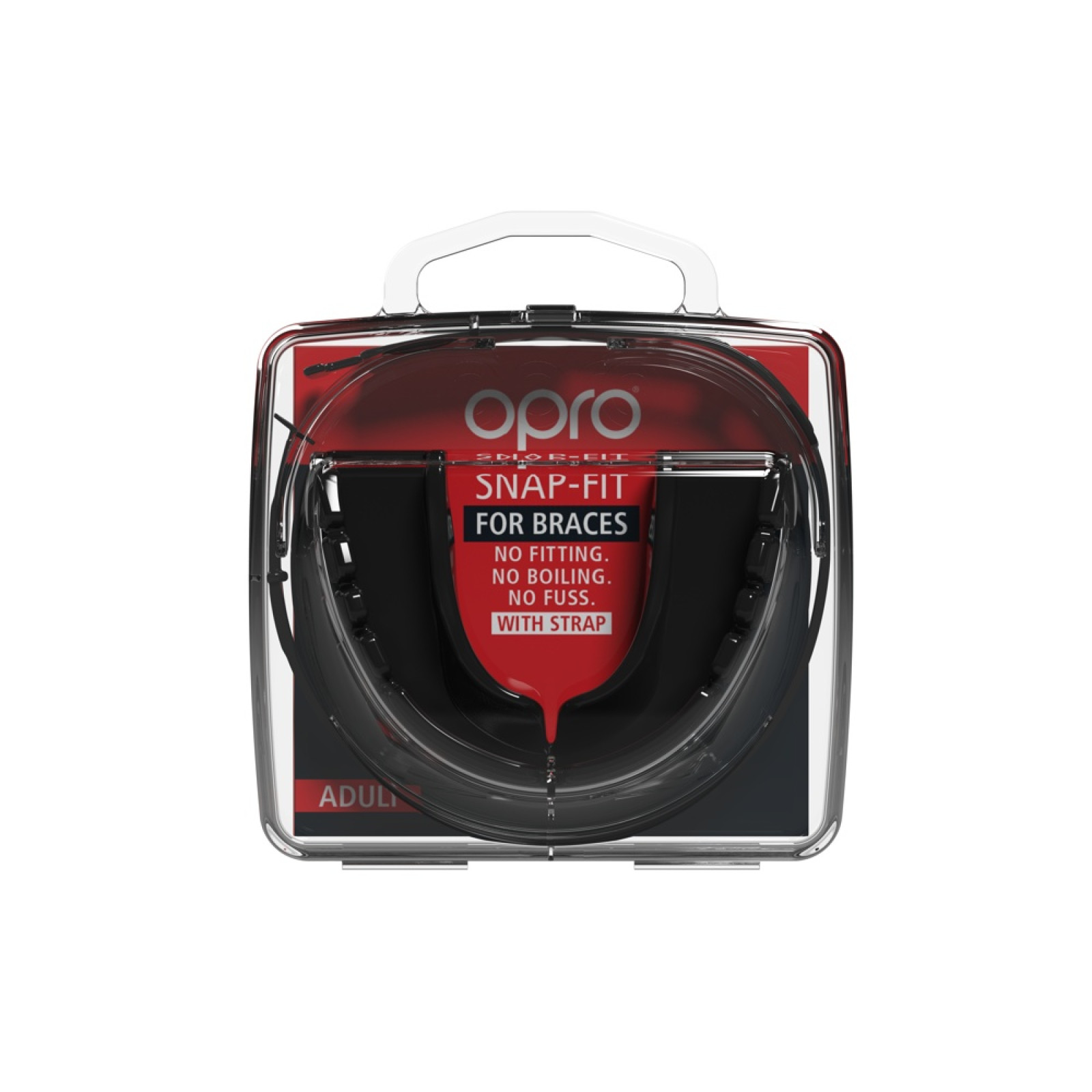 OPRO Snap-fit Zahnspangen-Mundschutz - Tiefschwarz - Side View