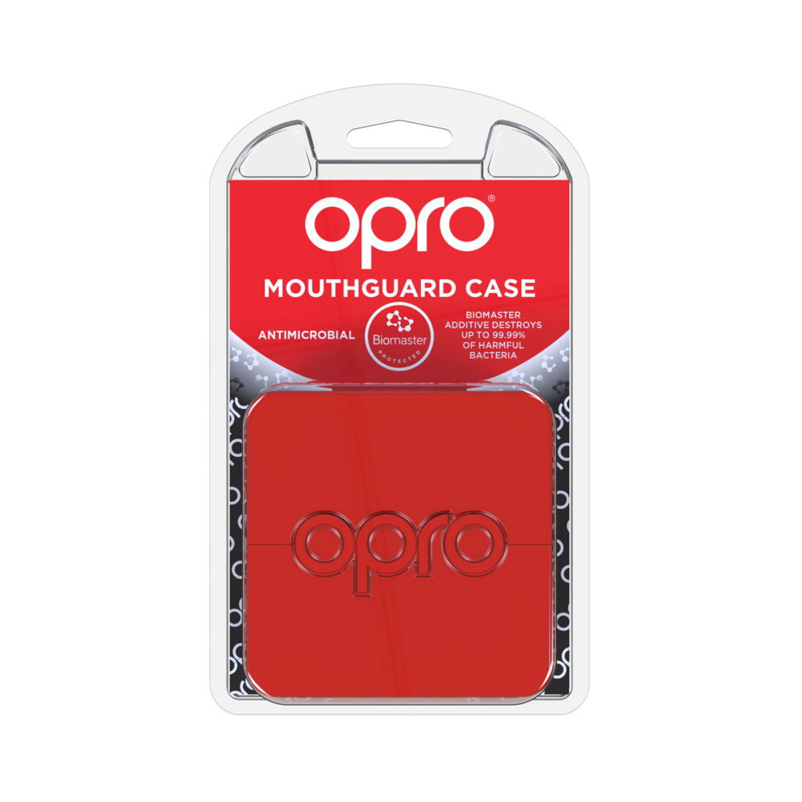 OPRO Self-Fit GEN4 Anti-Microbial Mouthguard Case - Red - Side View