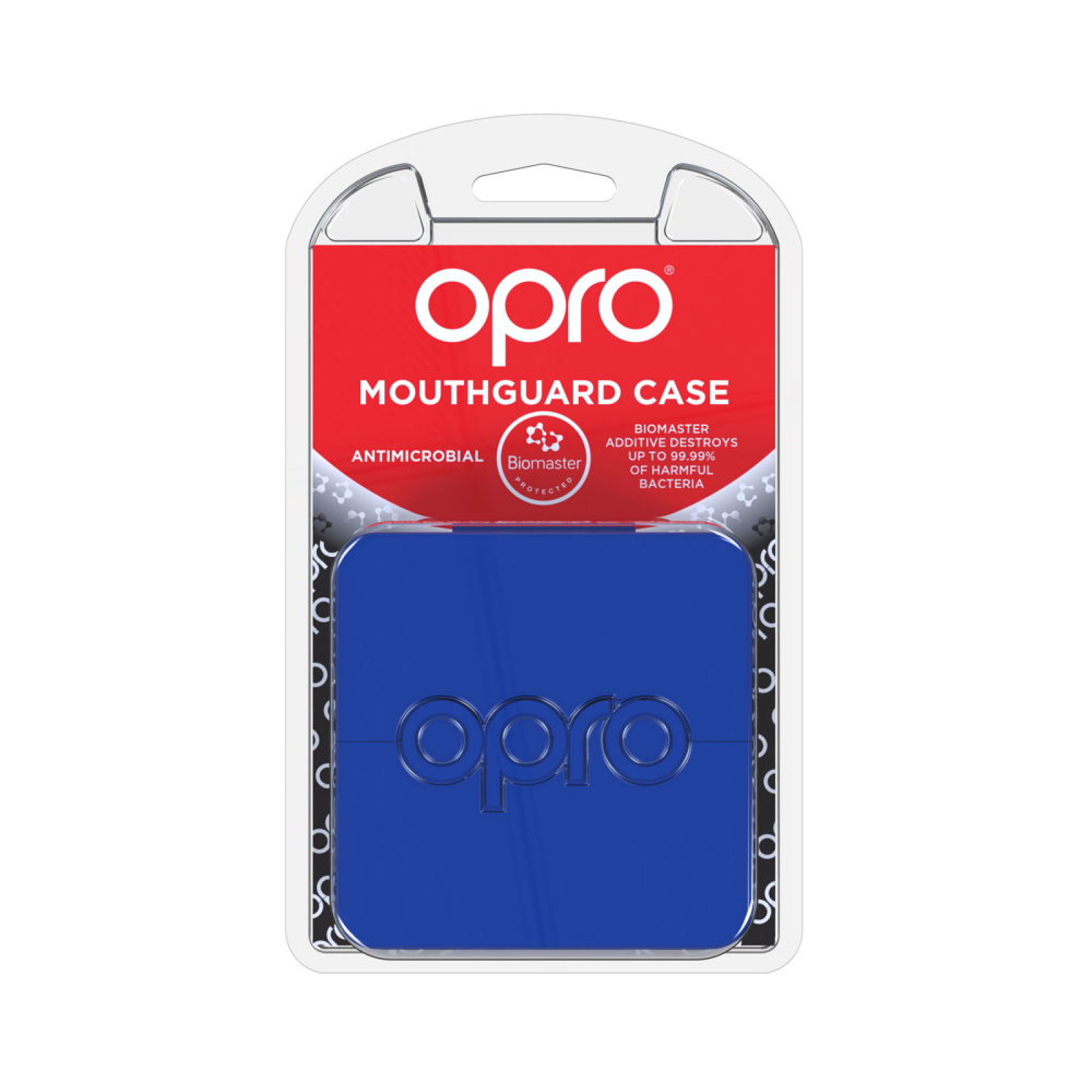 OPRO Self-Fit GEN4 Anti-Microbial Mouthguard Case - Blue - Side View