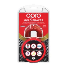 Acheter Protège-dents OPRO Self-Fit GEN4 Gold Braces - Rouge / Perle