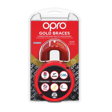 OPRO Self-Fit GEN4 Gold Braces Mundschutz - Rot/Perle