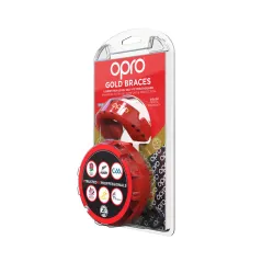 OPRO Self-Fit GEN4 Gold Braces Mouthguard - Red/Pearl - OPRO Self-Fit GEN4 Gold Braces Mouthguard - Red/Pearl - OPRO Self-Fit GE